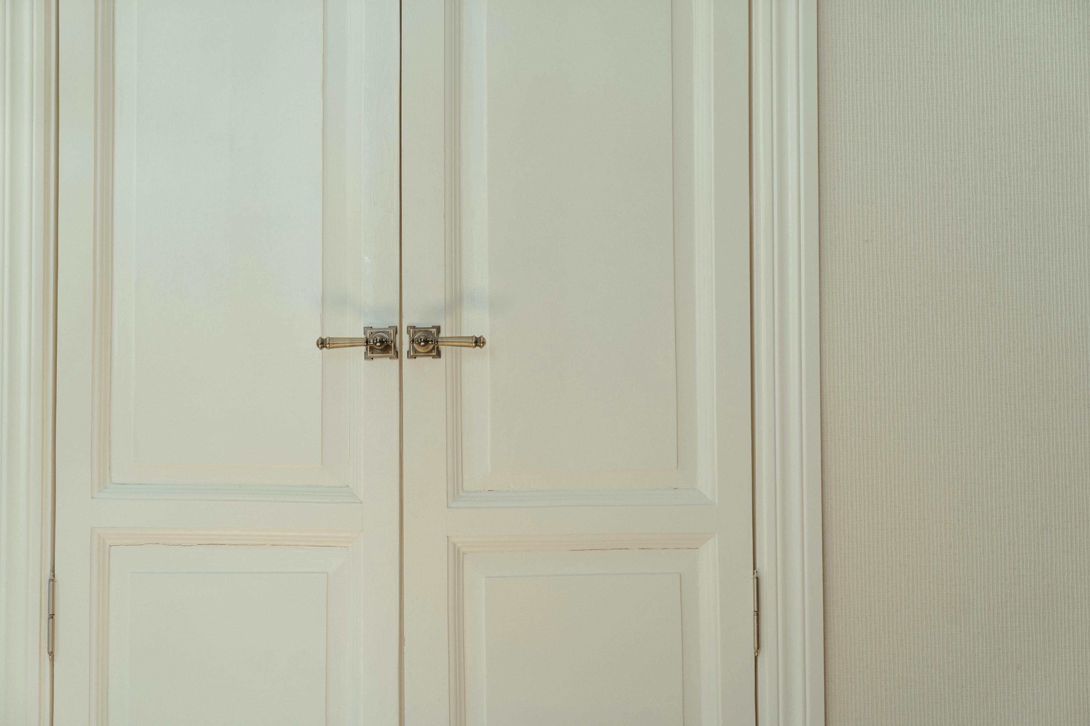 white wooden doors